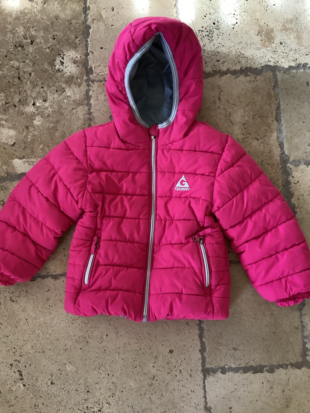 Gerry Girls Toddler 3T Puffer Full Zip Winter Fall Jacket W/Hood Magenta